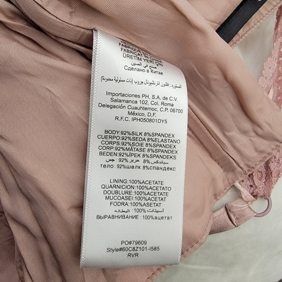 Bebe Silk Corset Top Sz M Lace Up Details Satin Mauve Pink 90's Fairy Coquette - Picture 8 of 9